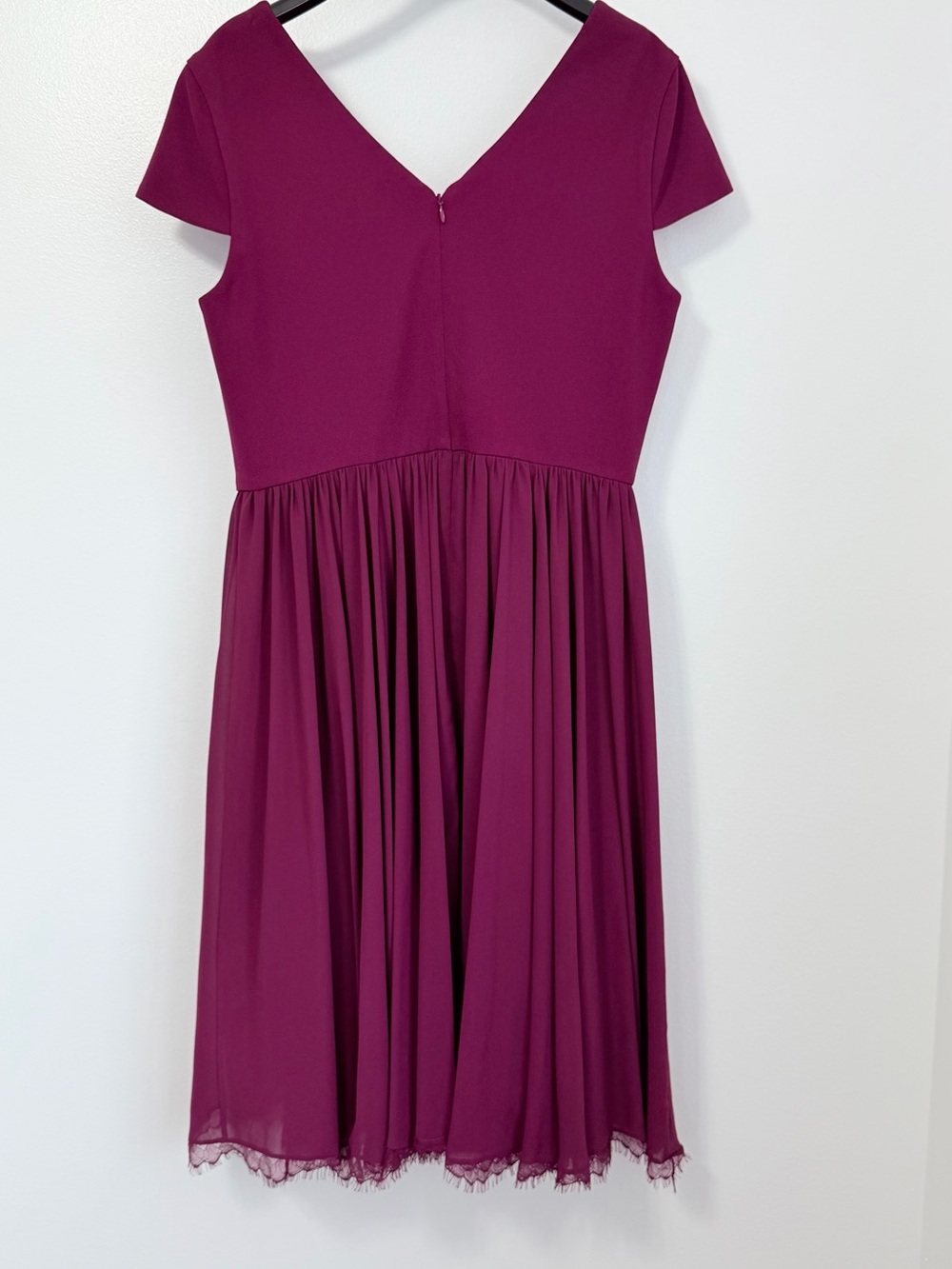 Dress the Population Corey Dress Dark Magenta Purple Midi Fit & Flare Size XL - Picture 4 of 15